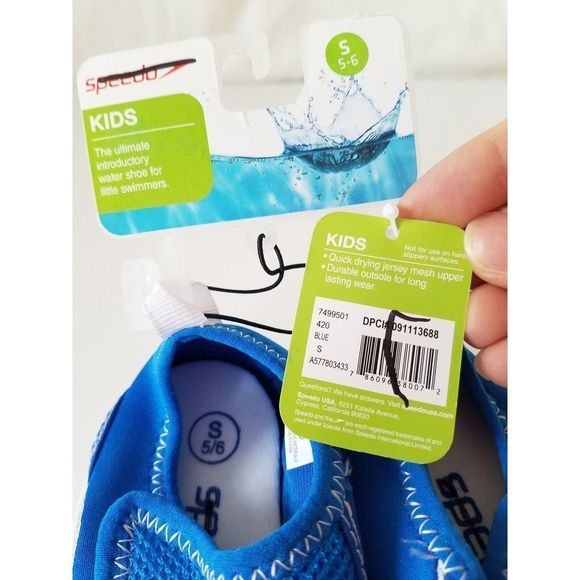NWT SPEEDO Water Shoes Slip On Toddler Boys Shoes Blue Size Small 5-6 - Picture 6 of 7